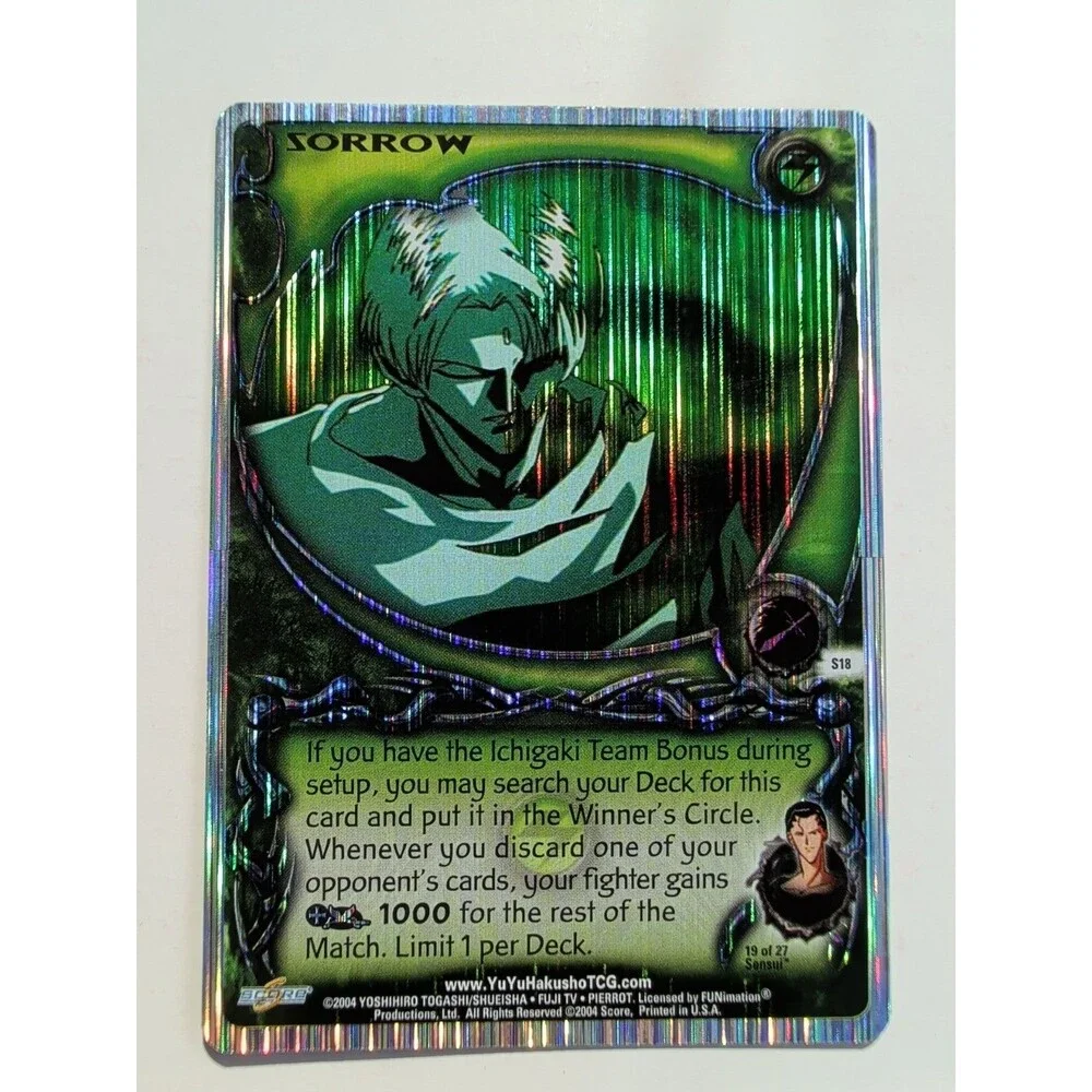 YuYu Hakusho TCG Sorrow S18 Super Rare Holo Sensui Dark Tournament Score2004